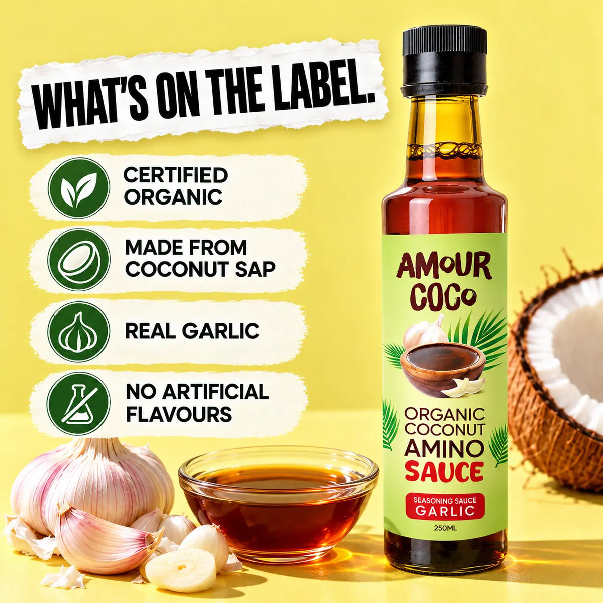 Organic Coconut Amino Sauce — Garlic