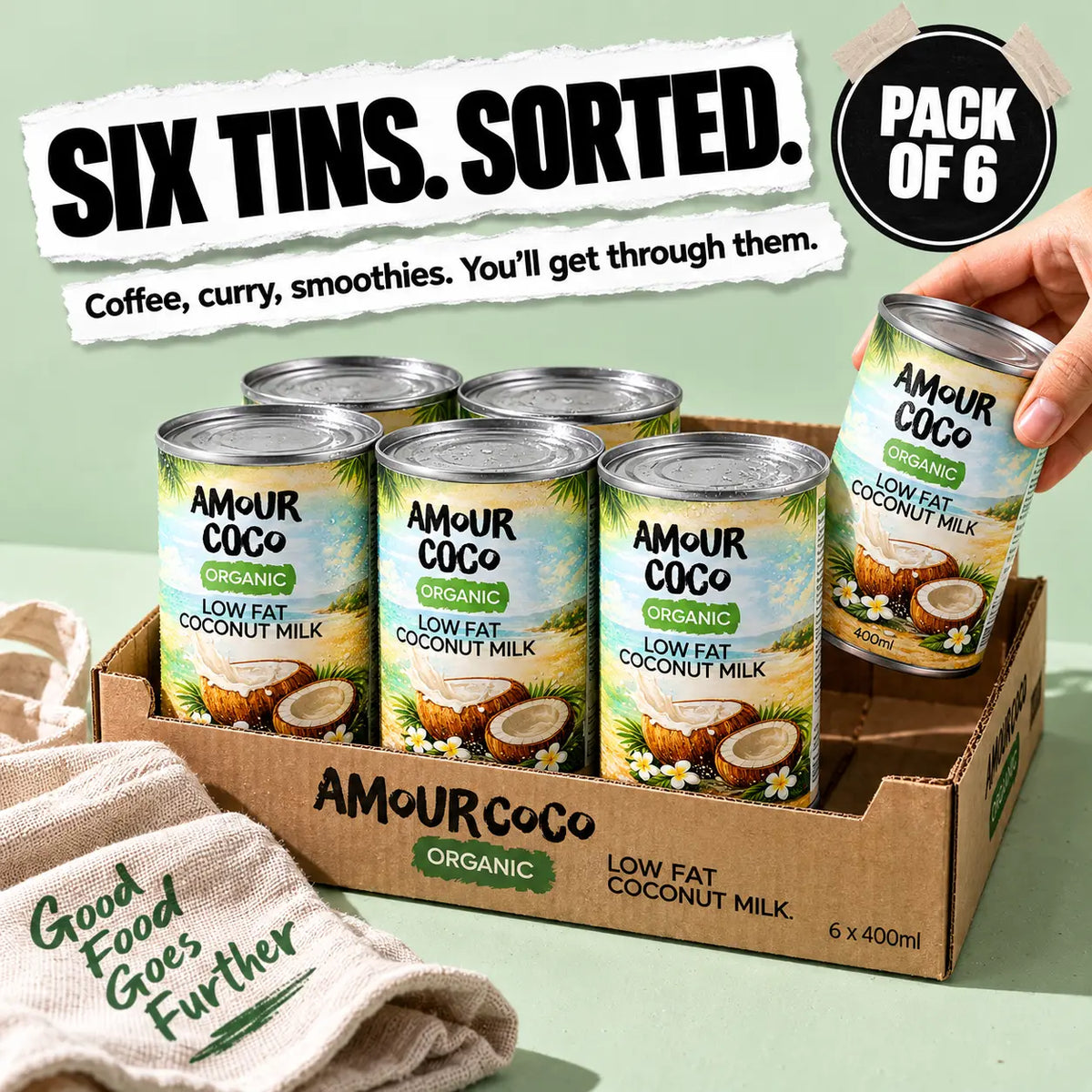 Low Fat Coconut Milk — Pack of 6